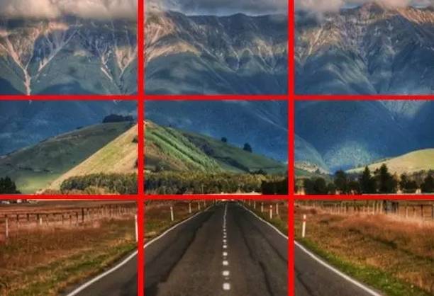 引导线构图与九宫格结合